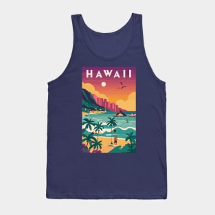 A Vintage Travel Art of Hawaii - United States Tank Top